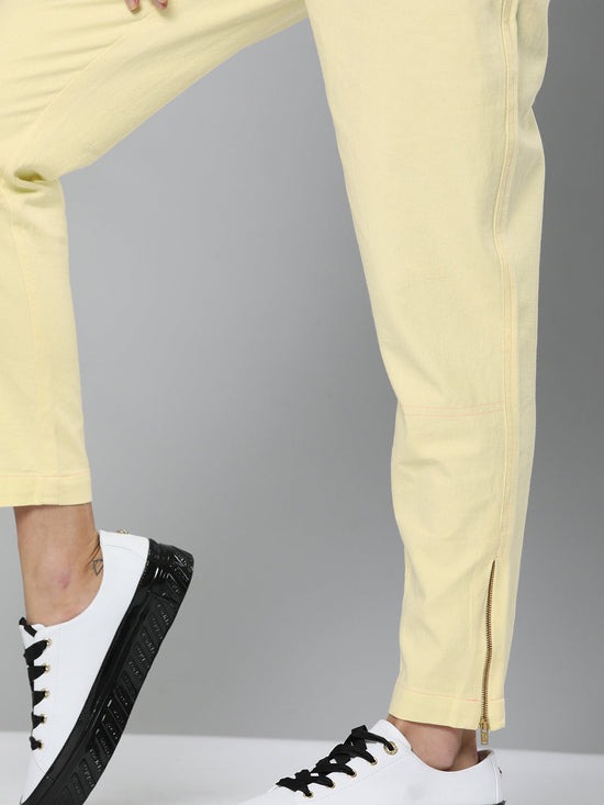 Yellow Side Zipper Joggers