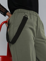 Olive Contrast Tape Detail Joggers