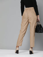 Khaki Contrast Stitch Zipper Fly Pants