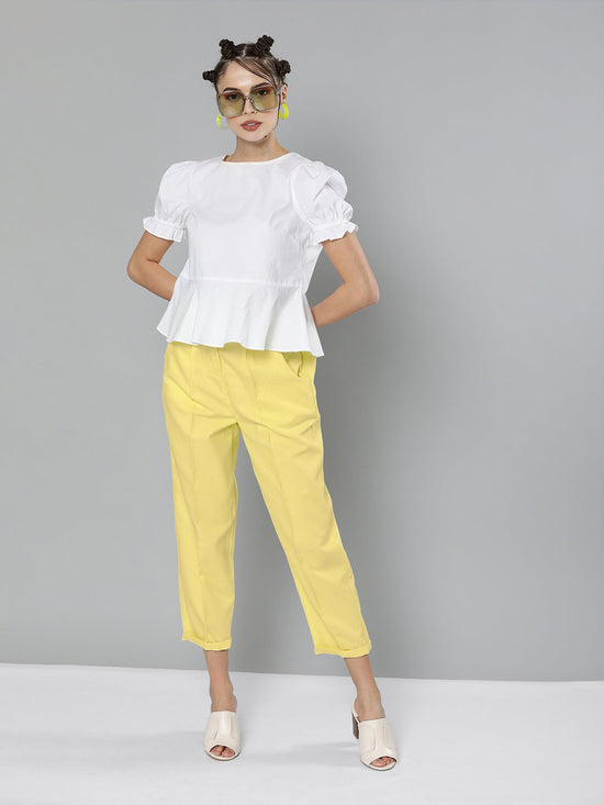 Yellow Tapered Pants