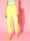 Women Yellow Belted Joggers