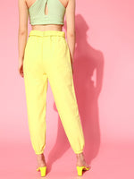 Women Yellow Belted Joggers