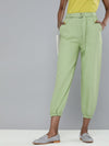 Mint Green Contrast Belted Joggers