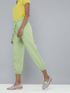 Mint Green Contrast Belted Joggers