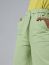 Mint Green Contrast Belted Joggers