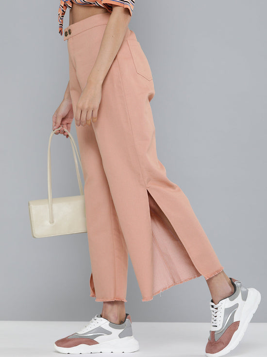 Dusty Pink Side Slit Pants