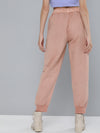 Dusty Pink Pigment Wash Rib Hem Joggers