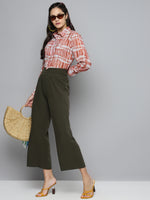 Olive Flared Palazzo Pants