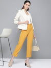 Mustard Front Pleat Tapered Pants