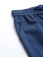 Navy Side Zipper Twill Jogger Pants