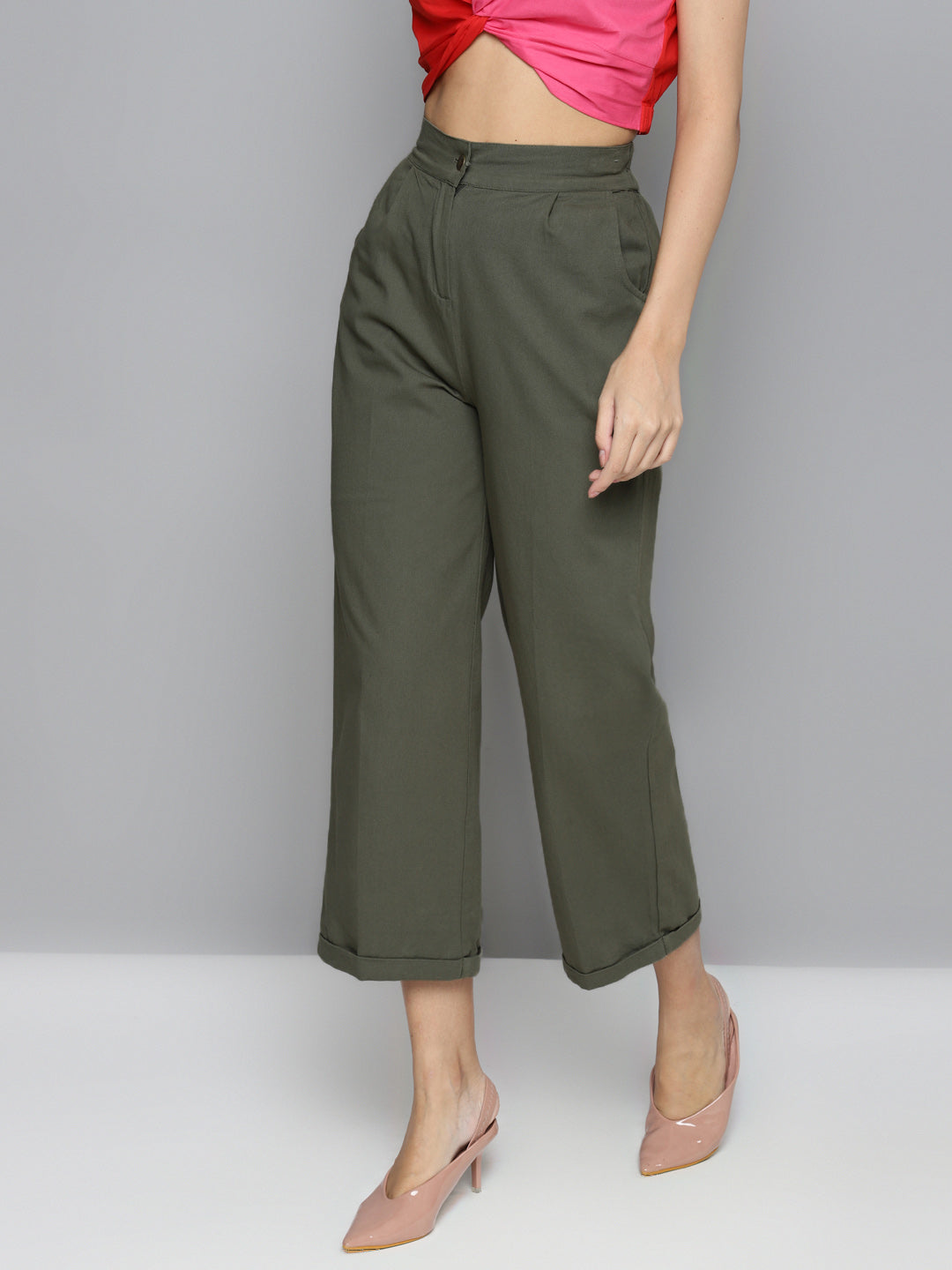 Wholesale Olive Twill Straight Pants – Tradyl