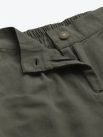 Olive Twill Straight Pants