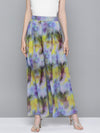 Yellow & Purple Tie-Dye Print Palazzo Pants