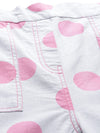 Pink & Grey Polka Print Tapered Pants