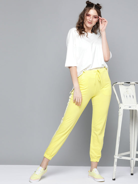 Yellow Double Side Tape Joggers