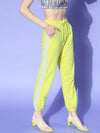 Women Yellow Double Side Tape Joggers