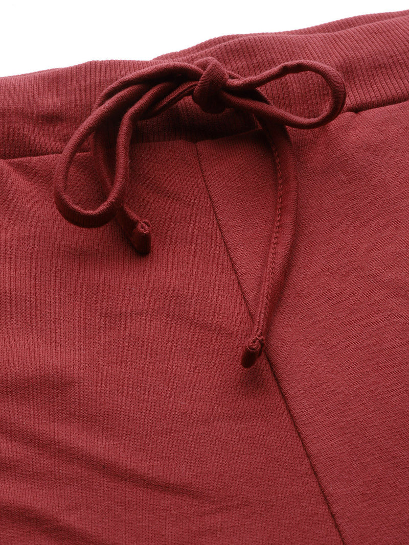 Maroon Double Side Tape Joggers