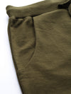 Olive Contrast Hem Tape Joggers