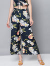 Navy Floral A-Line Pants