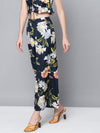 Navy Floral A-Line Pants