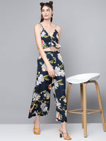 Navy Floral A-Line Pants