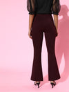 Burgundy Roma Front Slit Bell Bottom Pants