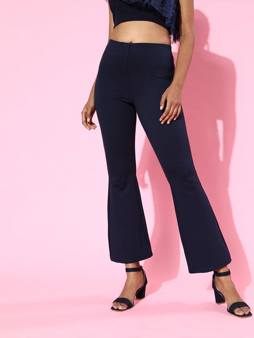 Navy Roma Bell Bottom Pants