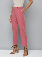 Coral Scuba Front Button Tapered Pants