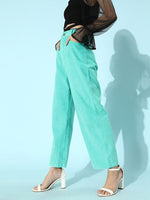 Mint Green Corduroy Straight Pants