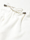 White Ribbed Drawstring Joggers