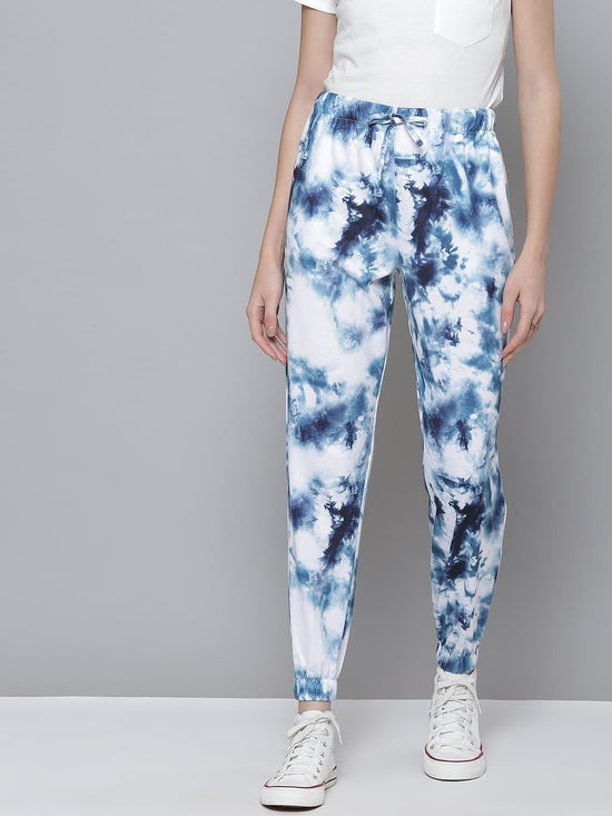 Navy & White Terry Cloud Wash Joggers