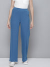 Blue Rib Straight Pants