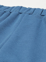 Blue Rib Straight Pants