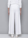 White Velour Wide Leg Track Pants