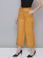 Mustard Twill Pigment Wash Straight Pants