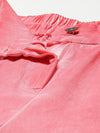 Pink Twill Pigment Wash Straight Pants