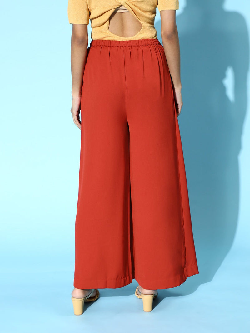 Rust Front Frill Pants