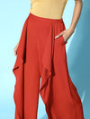 Rust Front Frill Pants