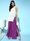 Purple Side Slit Peekaboo Comfort Pants