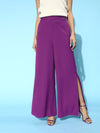 Purple Side Slit Peekaboo Comfort Pants