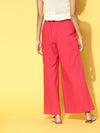 Women Fuchsia Wide Leg Pants