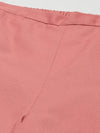 Women Pink Front Pleats Wide Leg Pants