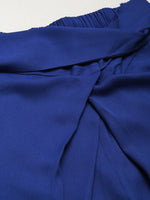 Women Royal Blue Wrap Tapered Pants