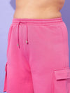Women Pink Fleece Salty Sweatshirt With Track Pants