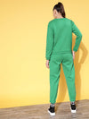 Women Green Fleece BUSH Sweatshirt With Joggers