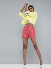 Fuchsia Front Button Shorts