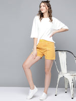 Mustard Garment-Dyed Twill Shorts