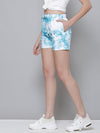 Turq & White Terry Cloud Wash Shorts