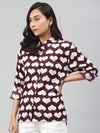 Maroon Heart Print Shirt