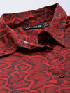 Red Animal Print Satin Shirt